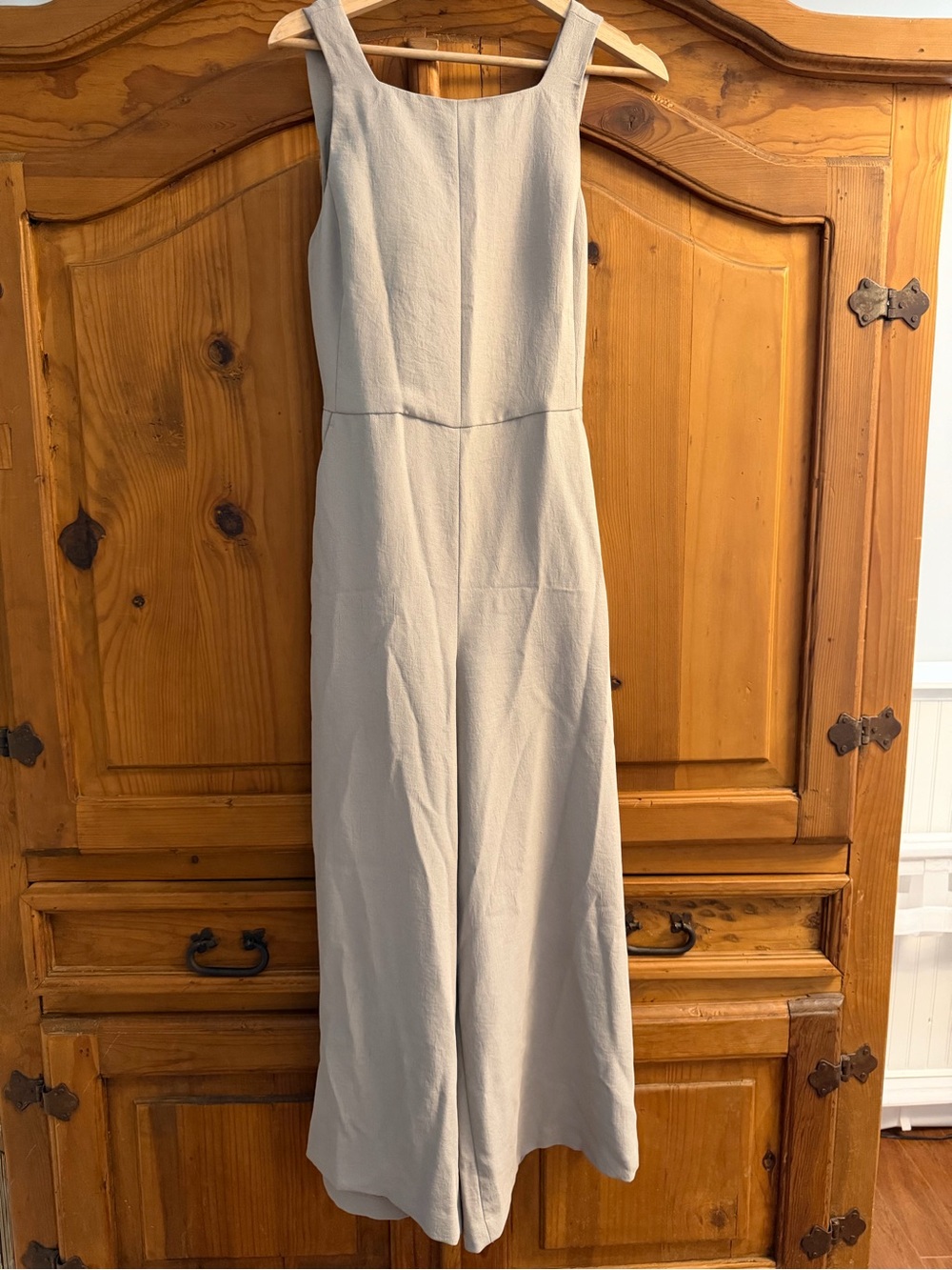 Wilfred Grey Square-Neck Wide-Leg Jumpsuit